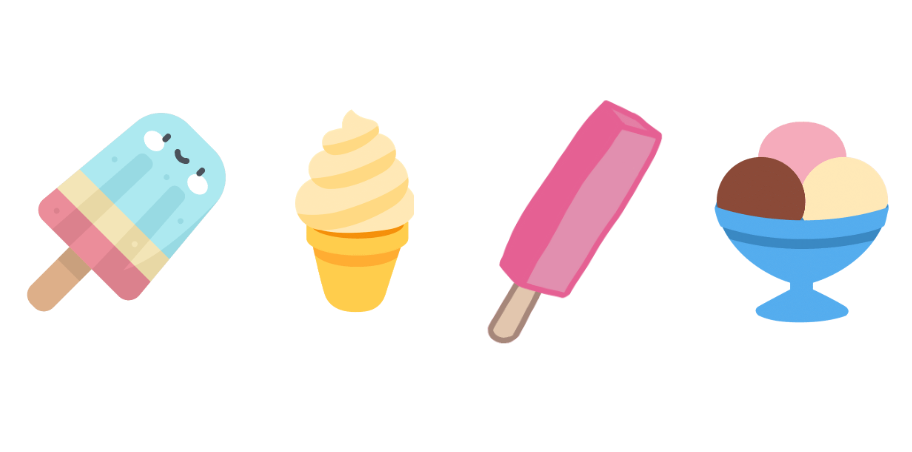 たくさんのアイスクリーム