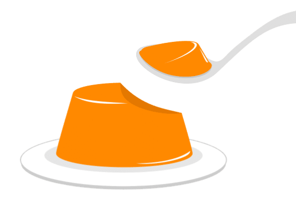 オレンジゼリーを食べるところ