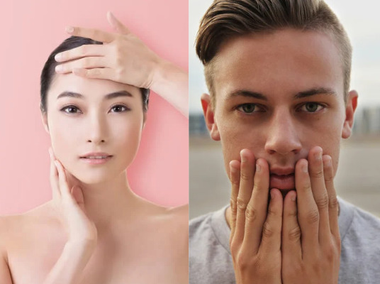 男性と女性の顔