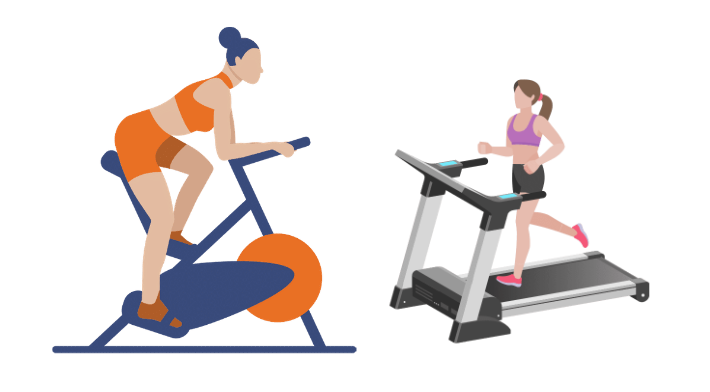 ジムトレーニングをしている女性達