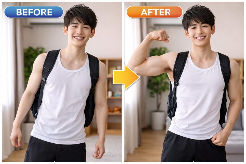 ビフォアアフターの大学生