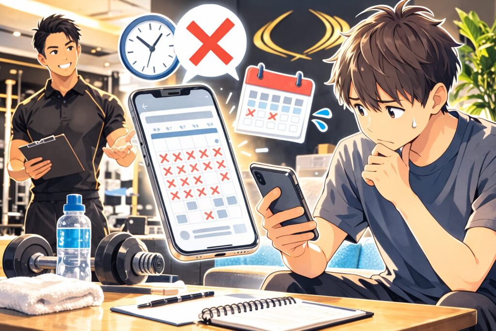 ライザップ予約できなくて悩んでいる画像